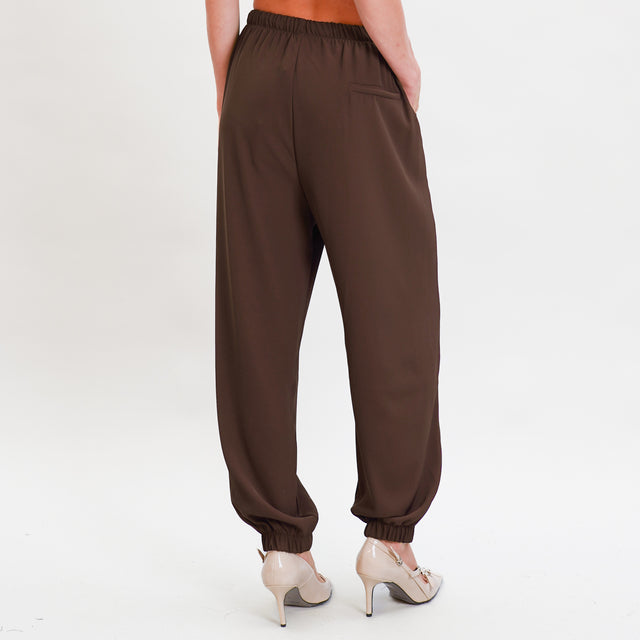 Tension in-Fluid fabric trousers - dark brown