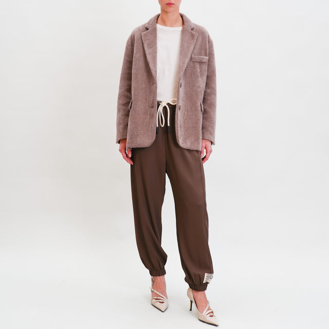 Tension in-Fluid fabric trousers - dark brown