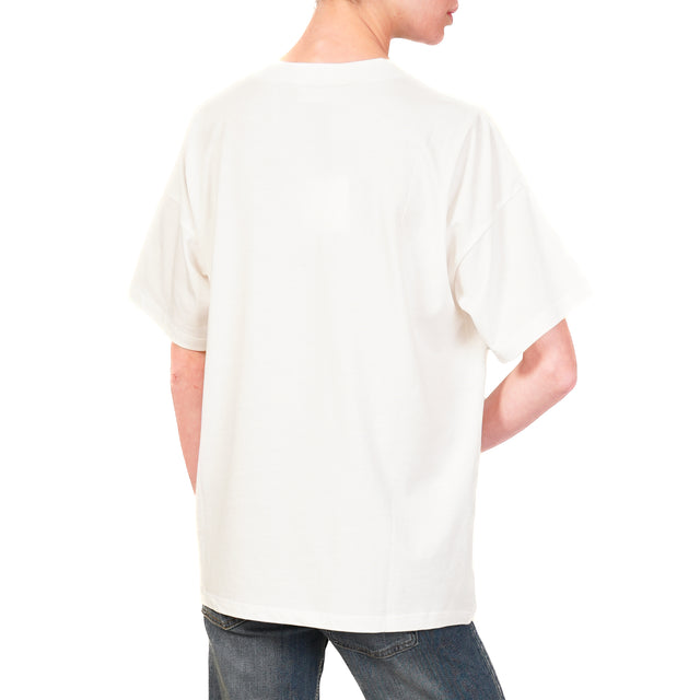 Vicolo-T-shirt dachshund with hat - white
