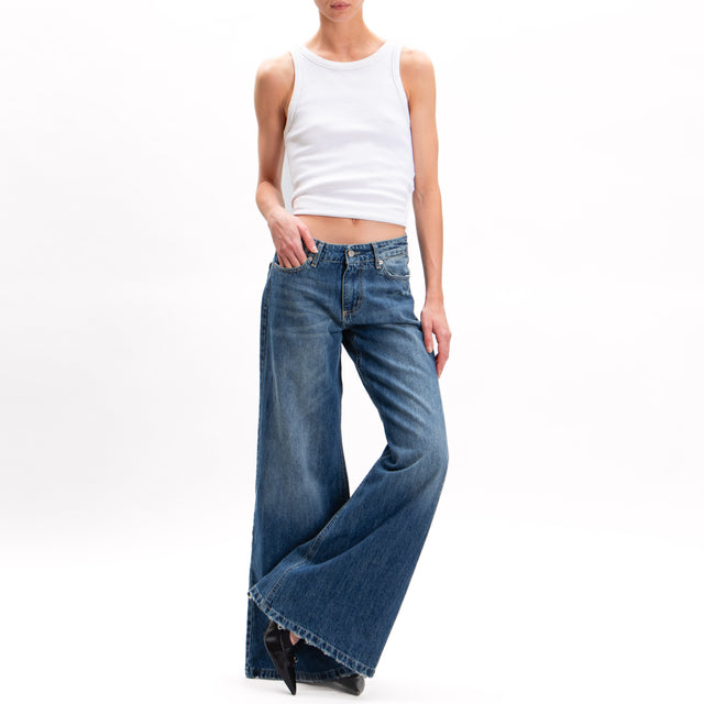 Zeroassoluto-ANGEL wide leg jeans with tears - denim