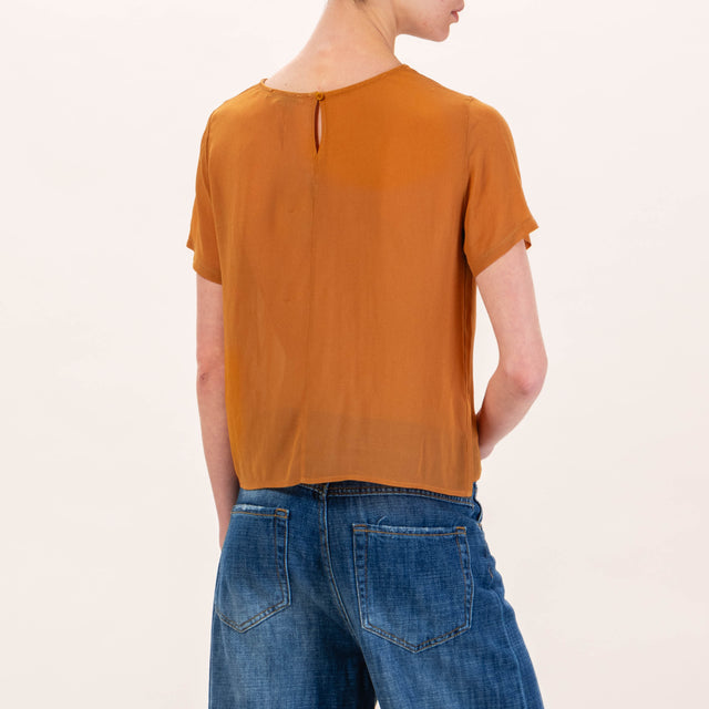 Zeroassoluto-Blusa in georgette - mostarda