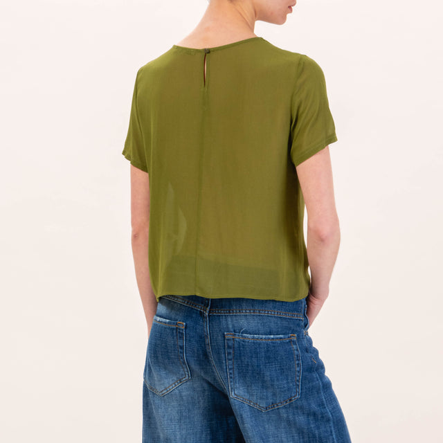 Zeroassoluto-Blusa in georgette - oliva