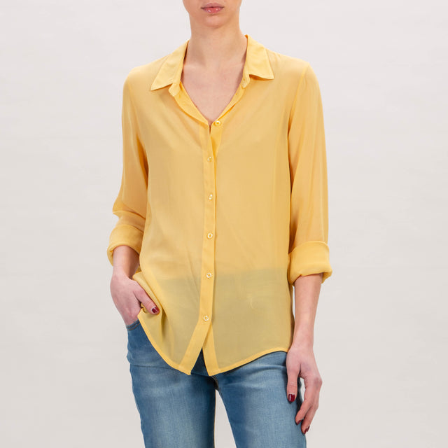 Zeroassoluto-Camicia georgette in viscosa - girasole