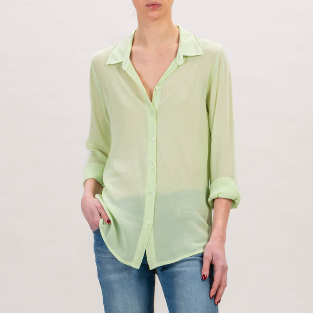 Zeroassoluto-Camicia georgette in viscosa - menta