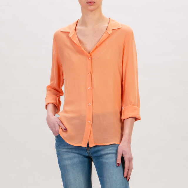 Zeroassoluto-Camicia georgette in viscosa - papaya