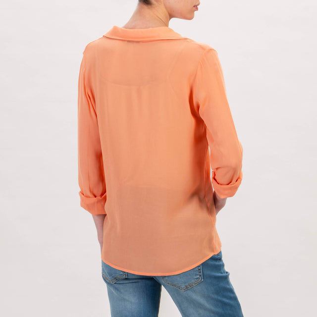 Zeroassoluto-Camicia georgette in viscosa - papaya