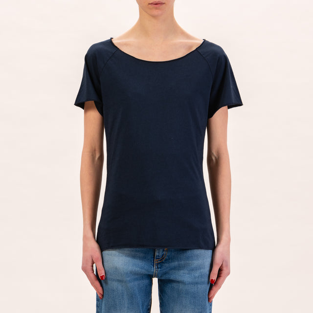 Zeroassoluto-Raw cut T-shirt - blue