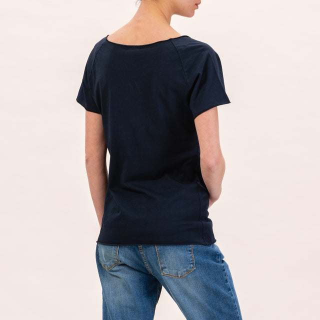 Zeroassoluto-T-shirt taglio vivo - blu