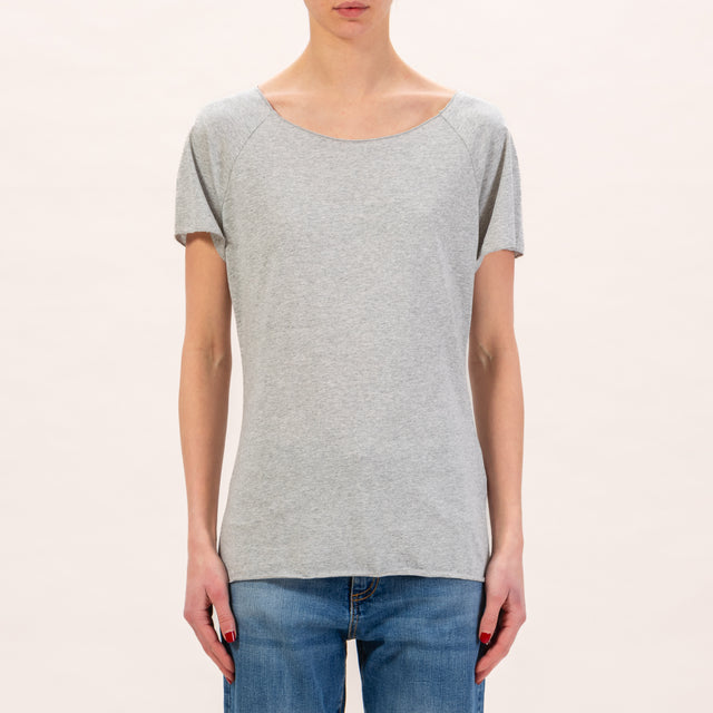 Zeroassoluto-Raw cut T-shirt - melange grey