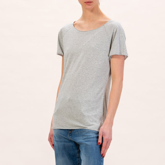 Zeroassoluto-Raw cut T-shirt - melange grey