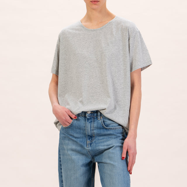 Zeroassoluto-Comfort fit box t-shirt - melange grey