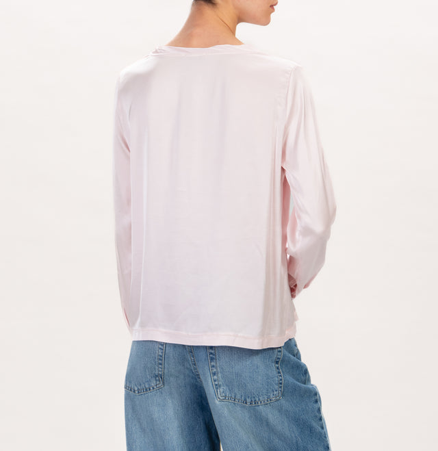 Zeroassoluto-Blusa in satin elasticizzata - cipria