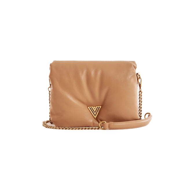 Vicolo-Bubble Shoulder Bag in Fluffly Leather - Camel