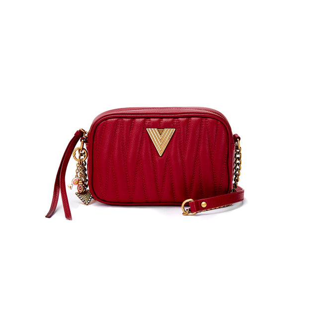 Vicolo-SOHO Quilted Leather Shoulder Bag - Bordeaux