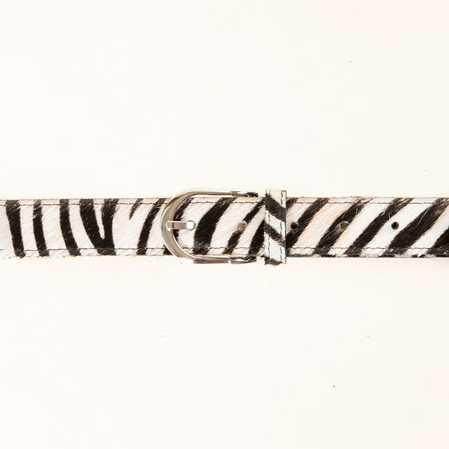 Zeroassoluto-Zebra pony belt - cream/black