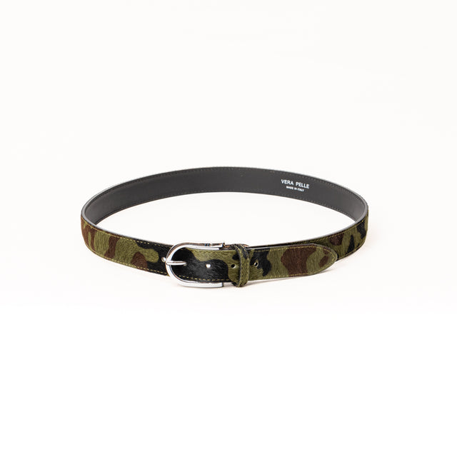 Zeroassoluto-Camouflage ponyskin belt - military