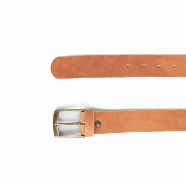 Zeroassoluto-Leather belt with bronze buckle - leather