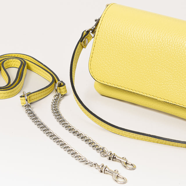 W by white mood-Genuine leather clutch bag - yellow