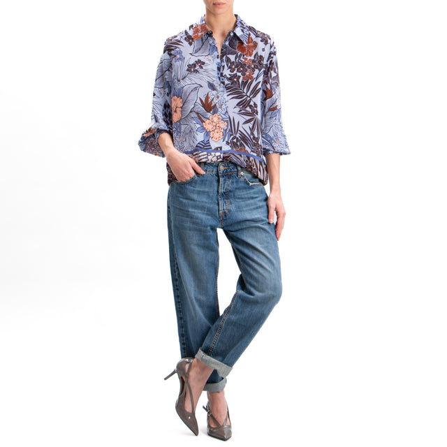 Dixie-Camicia fantasia floreale - jeans/moro/cacao