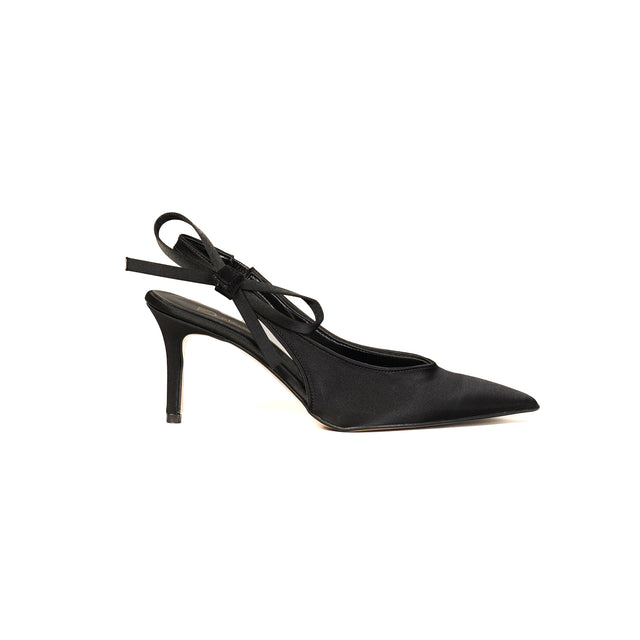 Divine Follie-Slingback a punta fiocco rimovibile - nero