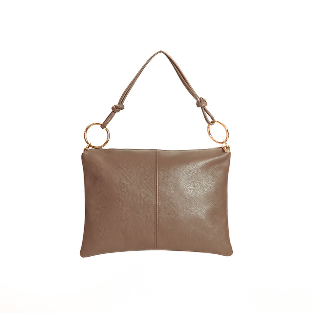 W by Whitemood-Leather shoulder bag - taupe