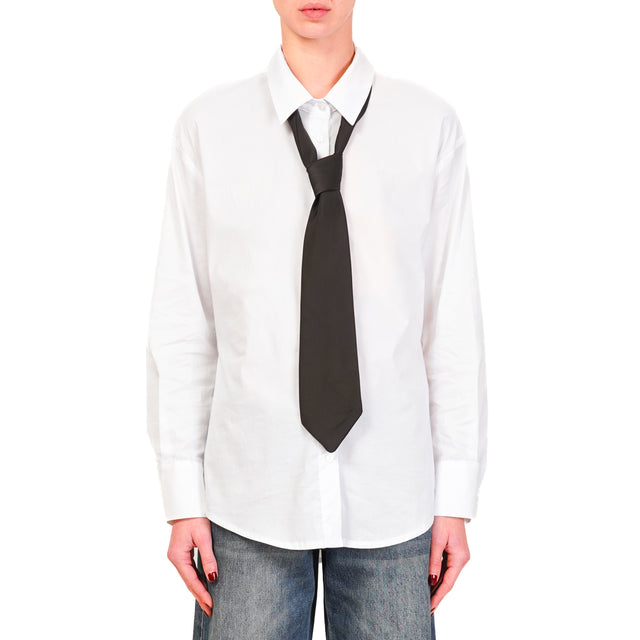 Tensione in-Camicia cotone con cravatta - bianco/nero