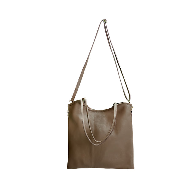 W by Whitemood-Borsa shopper in pelle - taupe