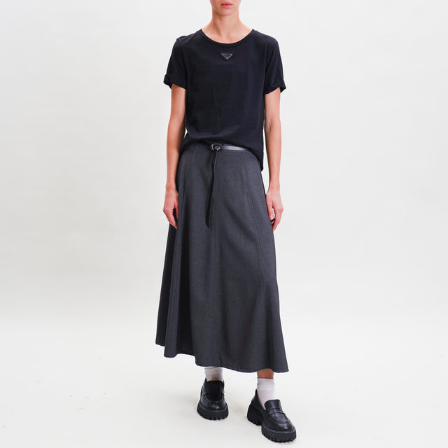 Tension in-Skirt stretch fabric with belt - lead