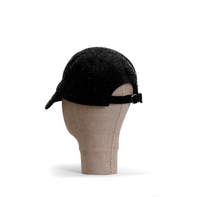 Zeroassoluto-100% wool visor hat - black