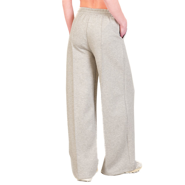 Haveone-Pantalone felpa tessuto scuba - grigio chiaro