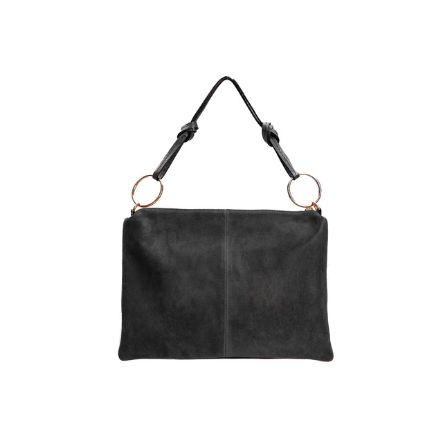 W by Whitemood-Borsa a spalla in pelle scamosciato - nero