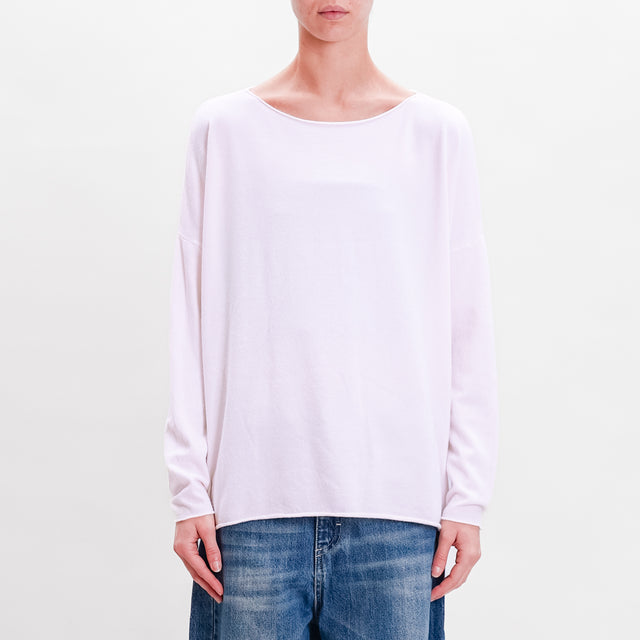 Zeroassoluto-Maglia stondata oversize - rosa chiaro