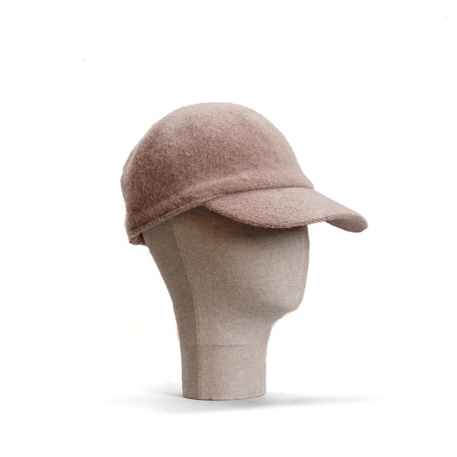 Zeroassoluto-100% wool visor hat - taupe