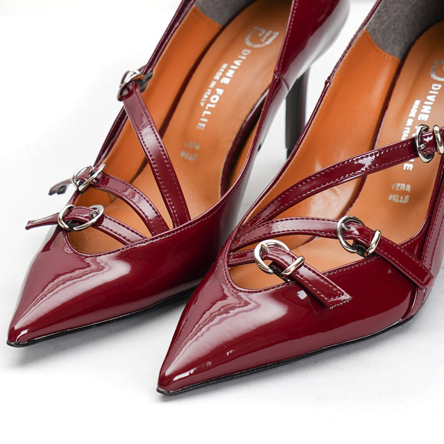 Divine follies-3 buckle pumps - naplak burgundy