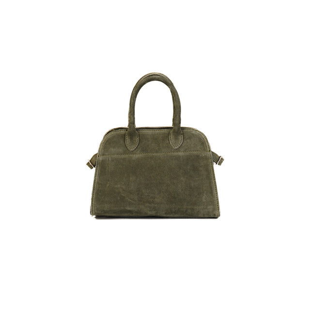 W by white mood-Mini hand bag genuine suede leather - military