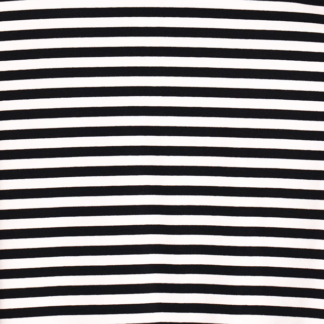 Zeroassoluto-V-neck striped jersey T-shirt - off white/black