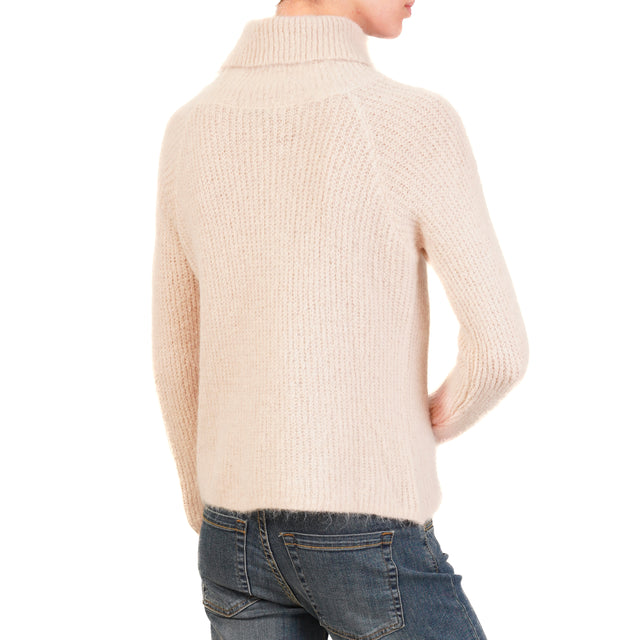 Zeroassoluto-Maglia collo alto alpaca - nude