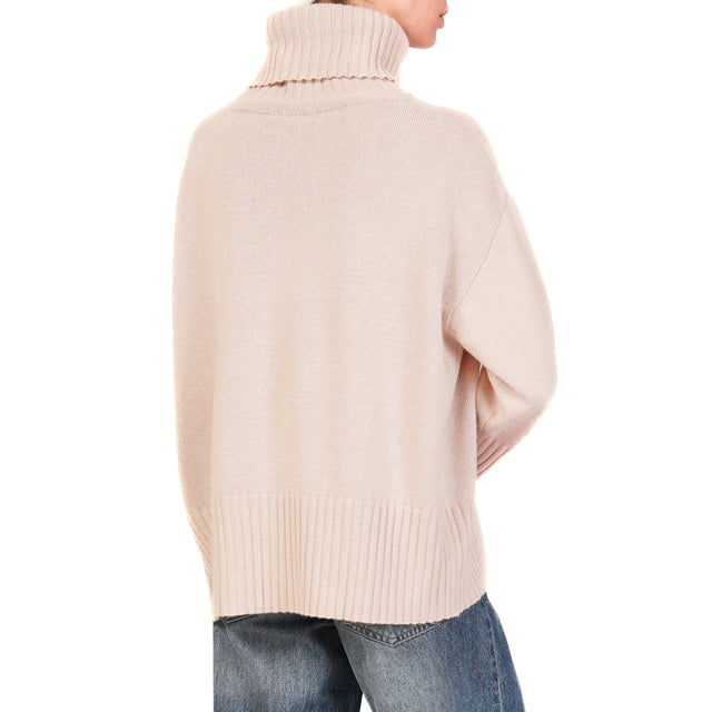 Tensione in-Maglia collo alto misto cashmere - rosa