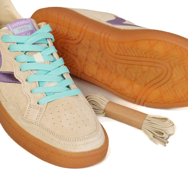 Victoria-Sneakers effetto suede - beige