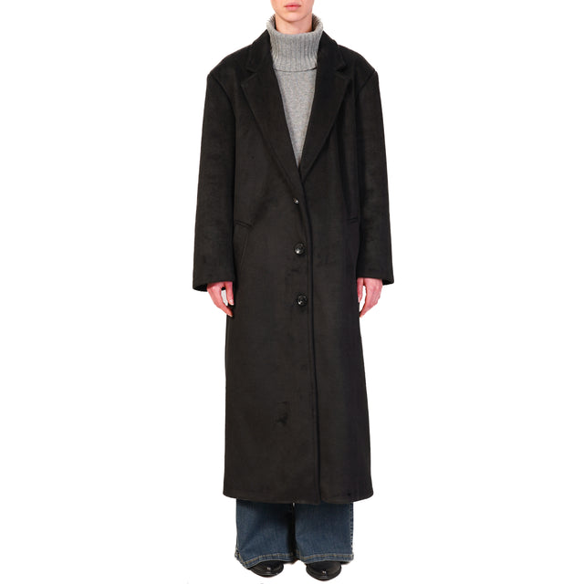 Haveone-Cappotto oversize 3 bottoni - nero