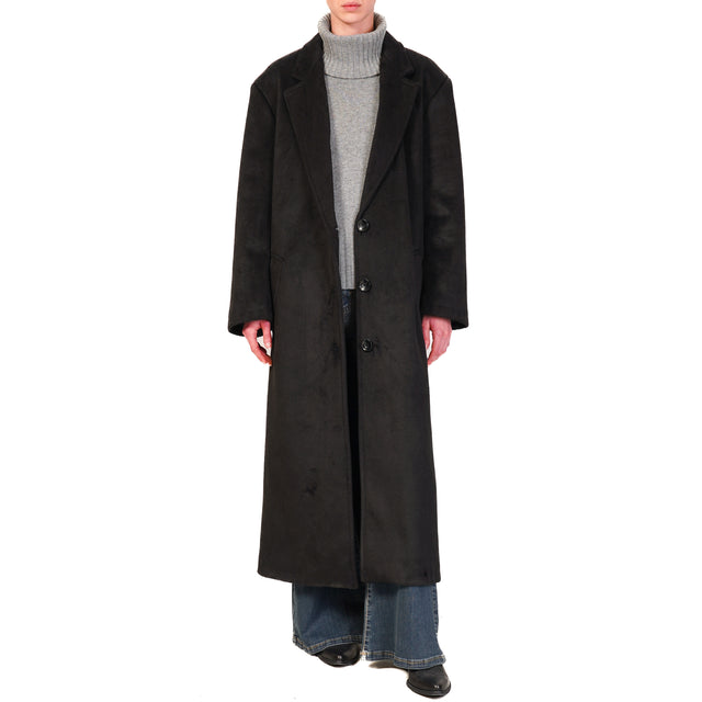 Haveone-Cappotto oversize 3 bottoni - nero