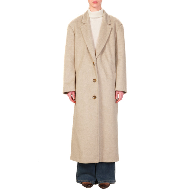 Haveone-Cappotto oversize 3 bottoni - sabbia