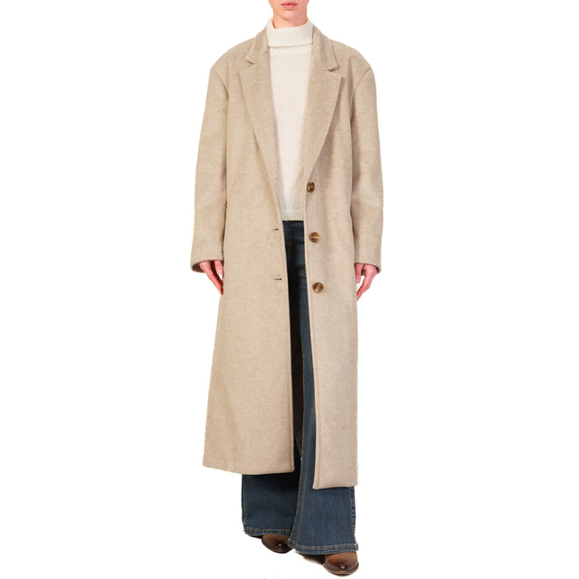 Haveone-Cappotto oversize 3 bottoni - sabbia