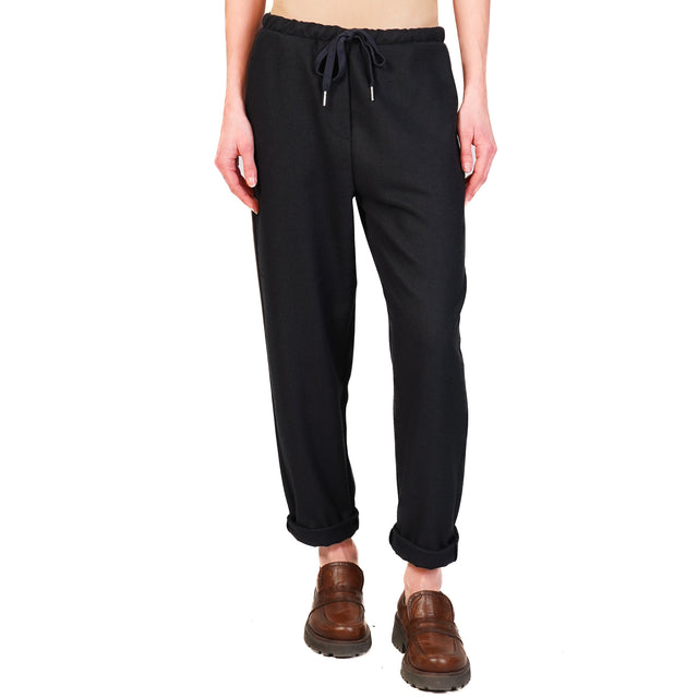 Zeroassoluto-GILDA flannel baggy trousers - blue