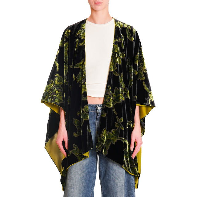 Wu'side-Devoré Velvet Cape - Oil/Black