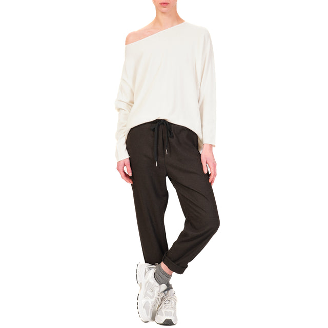 Zeroassoluto-Pantalone GILDA flanella baggy - moro