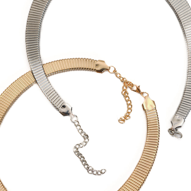 W by Whitemood-Rigid Choker Necklace - Gold