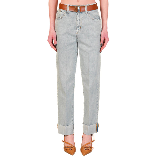 Haveone-Jeans MANDY dritto con risvolto - denim chiaro