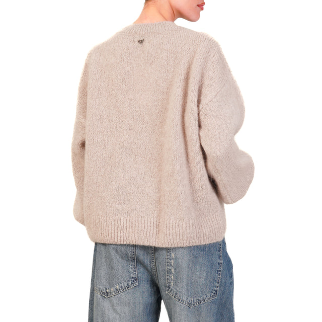 Dixie-Maglia mohair girocollo - taupe