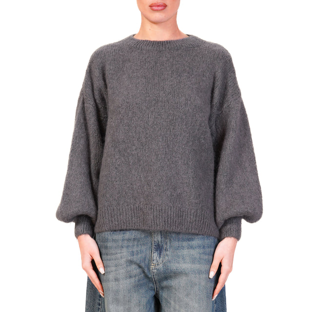 Dixie-Maglia mohair girocollo - antracite